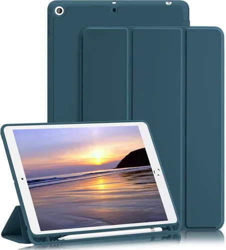 Miniatura 9 de Funda para iPad 8ª/7ª generación (2020/2019) iPad 10.2 pulgadas con soporte para lápices [encendido/apagado] funda protectora con soporte magnetico