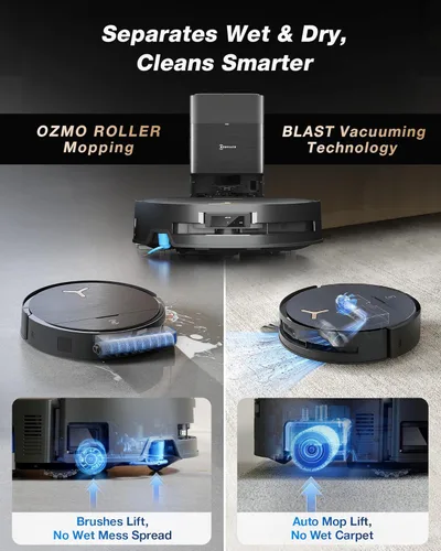 Miniatura 4 de ECOVACS DEEBOT X9 PRO Omni Robot Aspirador y Fregasuelos, 16,600Pa de succión potente, fregona OZMO con rodillo autolavable instantáneo, ZeroTangle
