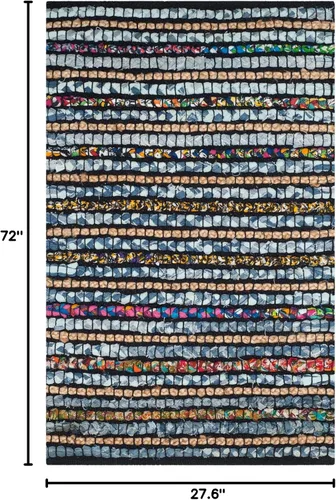 Miniatura 2 de SAFAVIEH Cape Cod Collection - Alfombra de pasillo, 2 pies 3 pulgadas x 6 pies, multicolor y natural, tejido plano hecho a mano de algodón trenzado