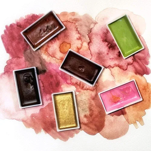 Miniatura 8 de Kuretake GANSAI TAMBI - Juego de pintura de acuarela de 36 colores, suministros de arte de calidad profesional para artistas, pintura para adultos