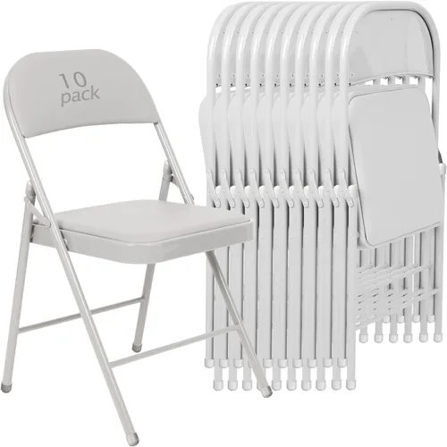 Miniatura 19 de Juego de 4 Sillas Plegables Tapizadas en Negro - Cómodas Sillas Apilables Portátiles para Interior y Exterior, Eventos, Fiestas, Oficina, Boda Negro