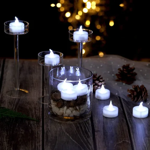 Miniatura 4 de AGPTEK Velas de té, paquete de 24 velas LED sin llama, funciona con pilas, velas sin parpadeo, de larga duración para boda, vacaciones, fiesta