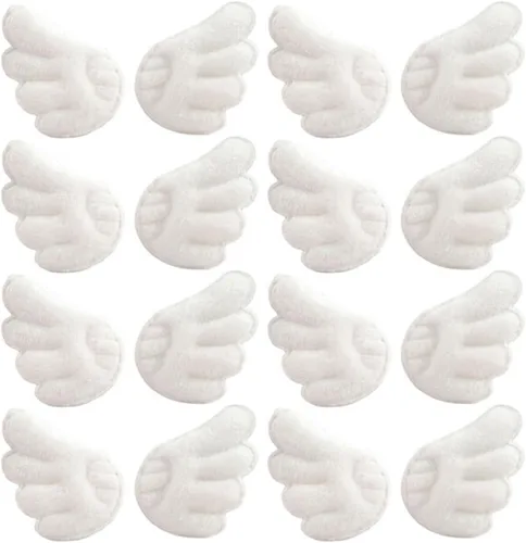 Angel Wings Embroidered Sewing Patches White Fabric Appliques DIY Clothing Accessories for Socks Hats and Apparel, 15 Pairs Pack