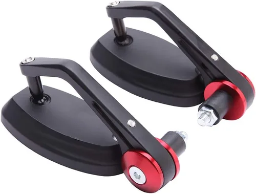 Miniatura 5 de Espejos retrovisores ovalados universales CNC para motocicleta de 7/8 pulgadas, compatible con Honda Yamaha Suzuki Sports Bike Street Fighter (rojo)