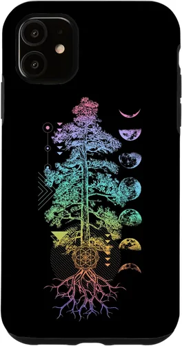 Miniatura 8 de iPhone 11 Pro Max Árbol de la Vida Fases de la Luna Yoga Chakra Estuche de Regalo