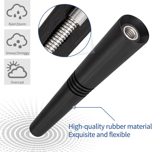Miniatura 3 de Eightwood Antena corta para automóvil de 3.6 pulgadas, montaje en techo universal para vehículo, antena de radio AM FM, repuesto de mástil, antenas