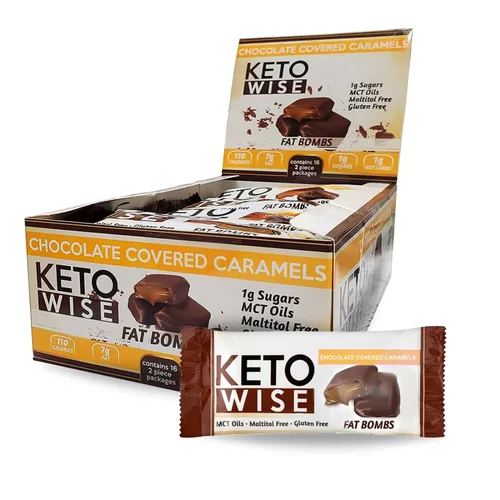 Keto Wise Fat Bombs - Hecho con aceite MCT que contiene chocolate, bajo en grasa, bajo en carbohidratos y apto para dieta cetogénica, 0.28 oz de