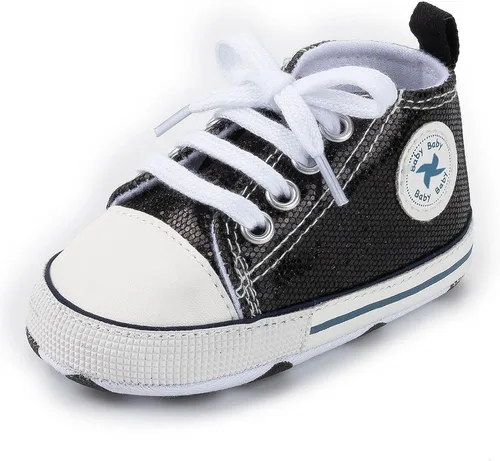 Miniatura 105 de Zapatos deportivos de lona de lona para bebés y niñas, suela antideslizante suave, suela antideslizante
