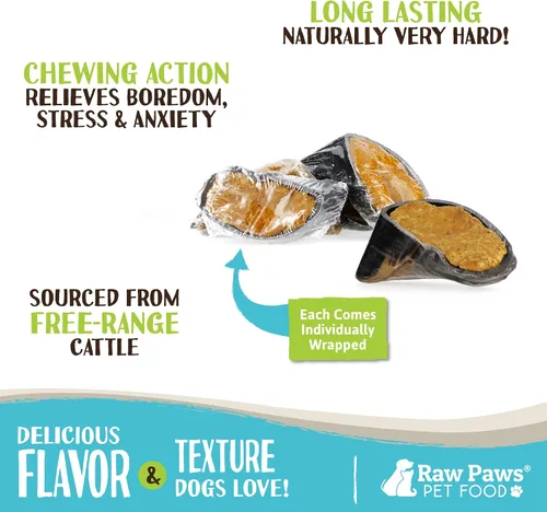 Miniatura 2 de Raw Paws Golosinas de vaca rellenas para perros, sabor a tocino y cheddar, (5 unidades) para masticar de corral libre para masticar con queso