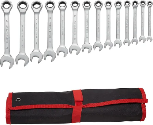 Hantinstom Juego de 14 piezas de llaves – Llaves de trinquete versátiles para reparaciones automotrices eficientes - Juego de llaves combinadas de