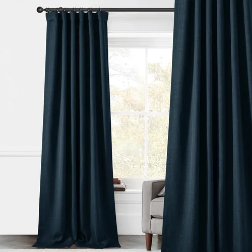 Miniatura 10 de StangH - Cortinas de lino primitivo 100% opacas, paneles pesados para dormitorio, dobles capas con lengüeta trasera, tratamientos para ventanas