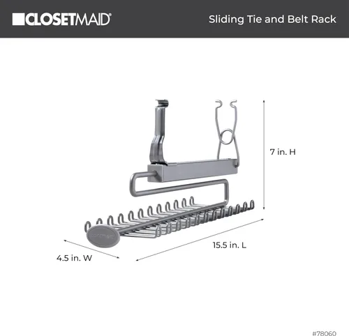 Miniatura 2 de ClosetMaid 78060 Corbata deslizante y estante de cinturón para estantería de alambre
