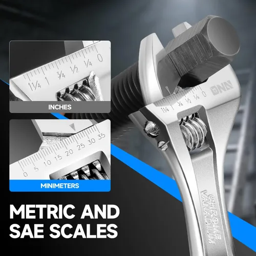 Miniatura 4 de DNA Motoring TOOLS-00050 - Llave inglesa ajustable de 10 pulgadas, herramienta de reparación automotriz de acero vanadio con mordazas de cuatro