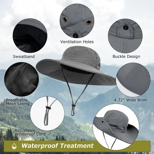 Miniatura 3 de Surblue Sombrero de ala ancha con protección solar UV para pesca, senderismo, camping