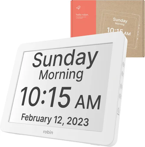 Miniatura 18 de Robin Reloj 2026 con día y fecha para ancianos, relojes para personas mayores, reloj de demencia, calendario digital para ancianos, relojes de noche