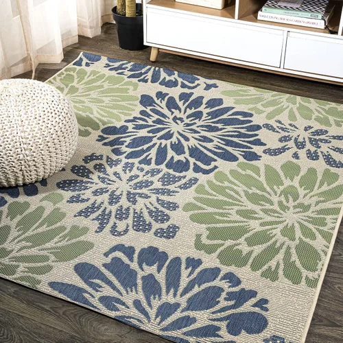Miniatura 21 de JONATHAN Y Alfombra Corredor de Tejido Texturizado Floral para Interiores y Exteriores 2X8 Marrón/Crema, Zinnia Moderna para Patio Trasero, Patio