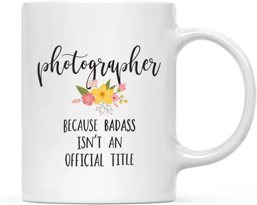 Miniatura 43 de Andaz Press Taza de café de 11 onzas, regalo de broma, tía porque Badass no es un título oficial, gráfico floral, 1 paquete