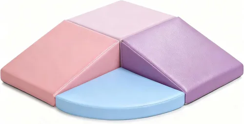 Miniatura 7 de Sumbababy Bloques de Escalada de Espuma para Niños Pequeños: 4 Piezas de Juguetes de Juego Suave - Escalador de Cuero PU Impermeable - Conjunto