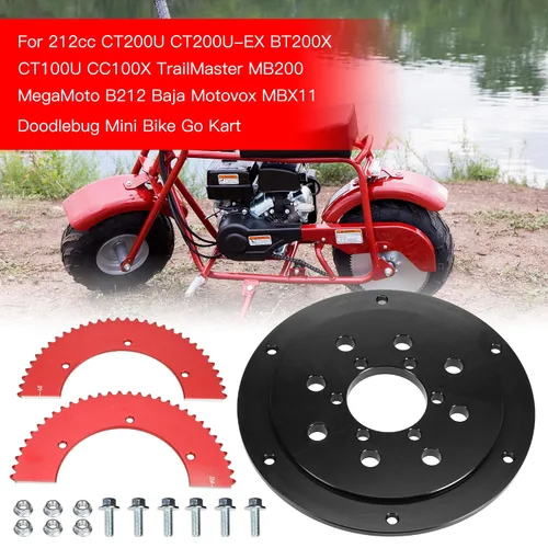 Miniatura 3 de GREHUA 35 Piñón de cadena dividida 64 dientes y adaptador de piñón compatible con Mini Bike Coleman CT100U CT200U CT200U-EX BT200X TrailMaster MB200
