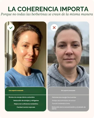 Miniatura 9 de Suplemento de Berberina HCL - Activador GLP-1 de triple fuerza con vinagre de sidra de manzana y extracto de té verde - Apoyo a la composición