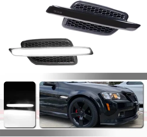 Para 2008 2009 Pontiac G8 Luces de Marcador Lateral del Guardabarros Delantero, Luz de Señal de Giro, LED Blanca, Lente Ahumada OEM