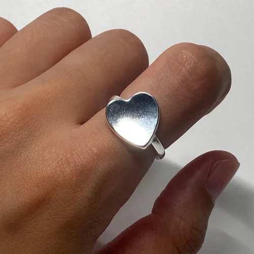 Miniatura 8 de Anillos de banda ancha de plata de ley 925 vintage hechos a mano para mujeres/hombres, anillo ajustable para el pulgar