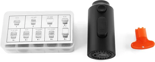 Miniatura 9 de Reemplazo de cabezal de grifo de cocina extraíble, boquilla de cabezal rociador extraíble de 3 funciones con 9 adaptadores para grifo de fregadero