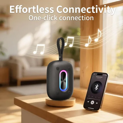 Miniatura 4 de Altavoz Bluetooth impermeable para ducha, duradero y portátil con sonido claro, ideal para ducha, piscina, playa y kayak, BT 5.3 - Negro