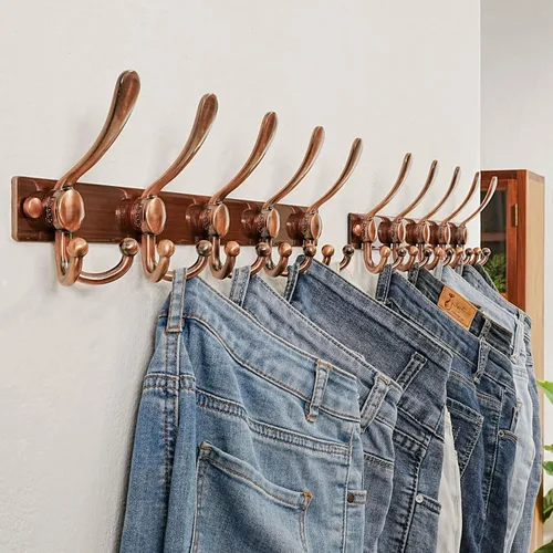 Miniatura 4 de Dseap - Perchero para montaje en pared, base resistente calibre 12 vs Flimsy de 0.039 pulgadas, ganchos sólidos antidesgarros, montaje en perno