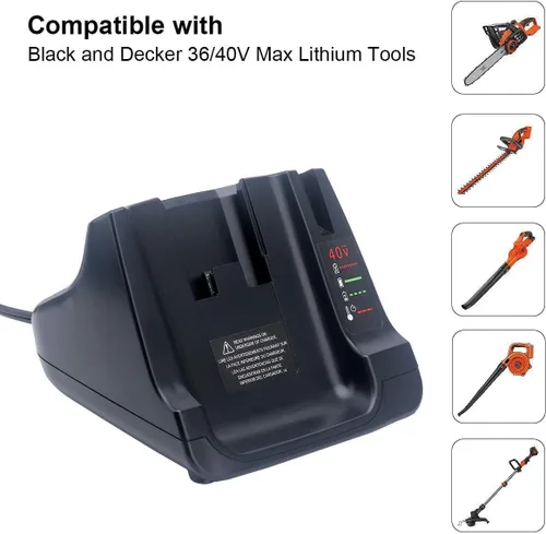 Miniatura 4 de Cargador rápido de 40 V MAX para Black+Decker LCS36 LCS40, compatible con Black & Decker 36V 40V Max Batería de iones de litio LBXR36 LBX36 LBXR2036
