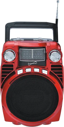 Miniatura 3 de SuperSonic Radio portátil Bluetooth de 4 bandas, negro (SC-1390BT)