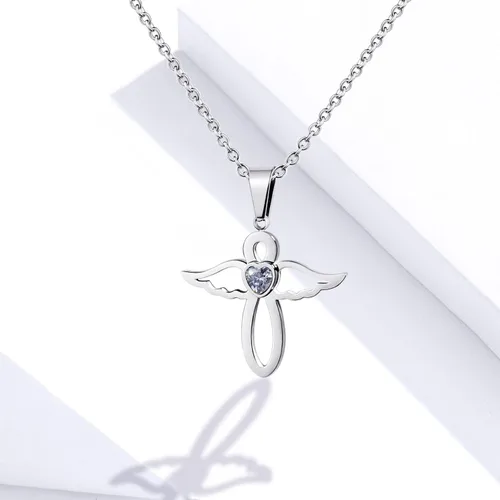 Miniatura 4 de PHOCKSIN Collares de piedra natal de enero a diciembre para mujer, circonita cúbica infinita con bonito dije de ala de ángel para niñas