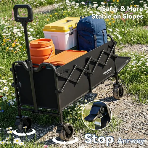 Miniatura 3 de Whitsunday Carro plegable 2 en 1, carros utilitarios resistentes con ruedas grandes todo terreno para campamento, jardín, playa, deportes