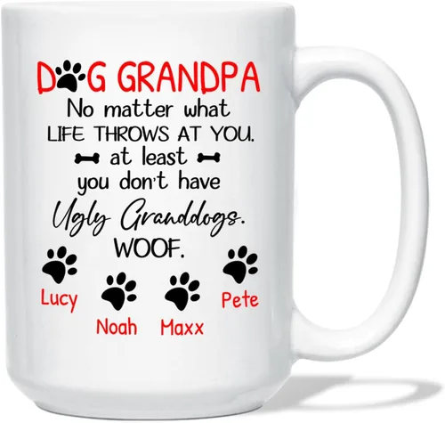 Miniatura 14 de Taza de café con nombre personalizado "Best Dog Mom Ever", regalo para mamá, mamá, madre, amante de los perros, taza de cerámica blanca Taza blanca
