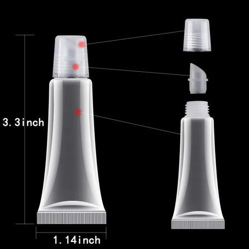 Miniatura 2 de HRLORKC 110 tubos vacíos de 0.3 fl oz para brillo labial, contenedores para bálsamo labial cosmético
