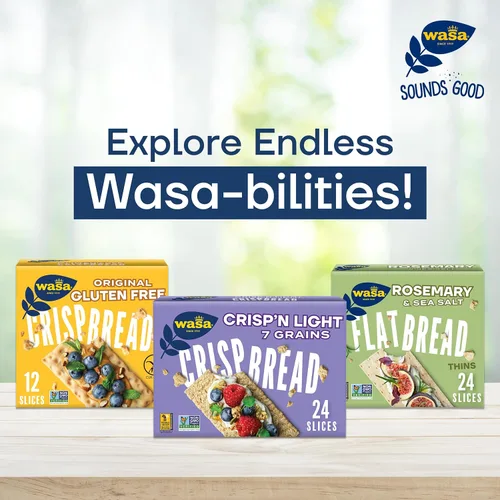 Miniatura 8 de Wasa Pan plano fino de sésamo y sal marina, 6.7 onzas (paquete de 10), galletas, ingredientes sin OMG