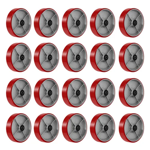 Miniatura 30 de Ruedas giratorias de repuesto de 6 x 2 pulgadas, rueda de hierro fundido de acero, resistente, capacidad de 1200 libras por rueda, orificio de 1/2