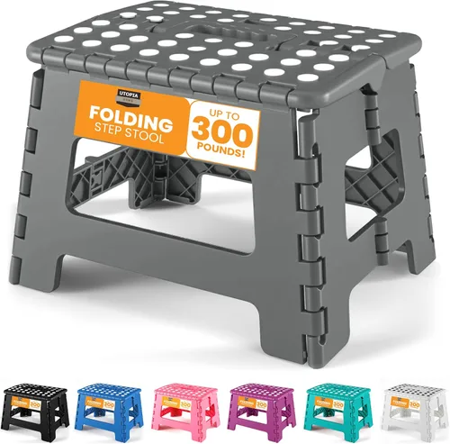 Miniatura 5 de Utopia Home - Taburete plegable, taburete de pie de 9 pulgadas de ancho, soporta hasta 300 libras, de plástico ligero para cocina, baño y sala