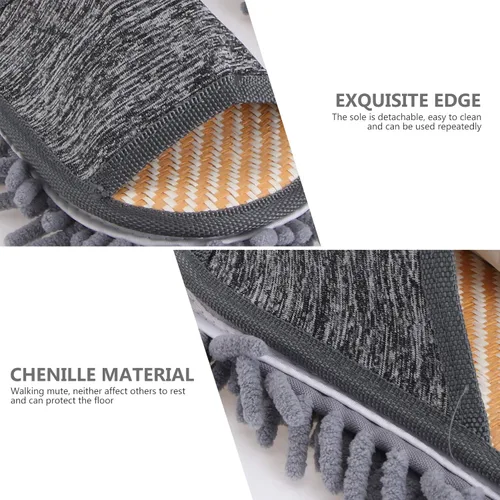 Miniatura 11 de Zapatillas de limpieza de pisos de microfibra, zapatos lavables para limpiar el polvo, zapatos de trapeador desmontables para limpieza de pisos