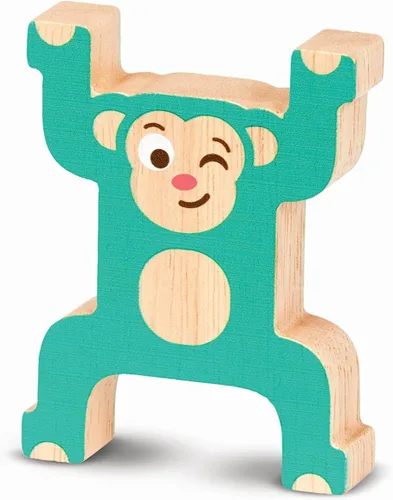 Miniatura 11 de Juguete de monos apilables de madera para niños pequeños - Anillos entrelazados coloridos - Desarrolla habilidades motoras finas y mano