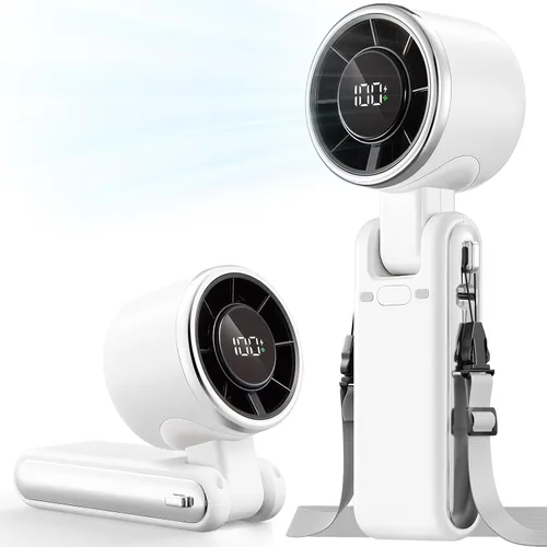 Miniatura 11 de Ventilador Portátil de Mano Turbo - 5 Velocidades Alta Velocidad 4000mAh Mini Ventilador de Mano Personal Recargable Sopla Aire Frío, Operado por