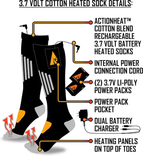 Miniatura 9 de ActionHeat Calcetines calentados con batería recargable de algodón 3V 1.0