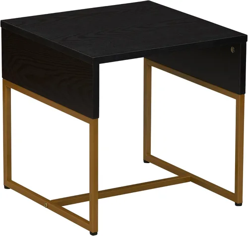 Miniatura 14 de Household Essentials Mesa de centro de grano Ashwood con base de hierro negro