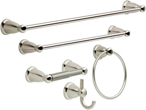 Miniatura 11 de Franklin Brass Kinla Juego de accesorios para toallas, cromado pulido, accesorios de baño, KIN5PC-PC Cromo pulido