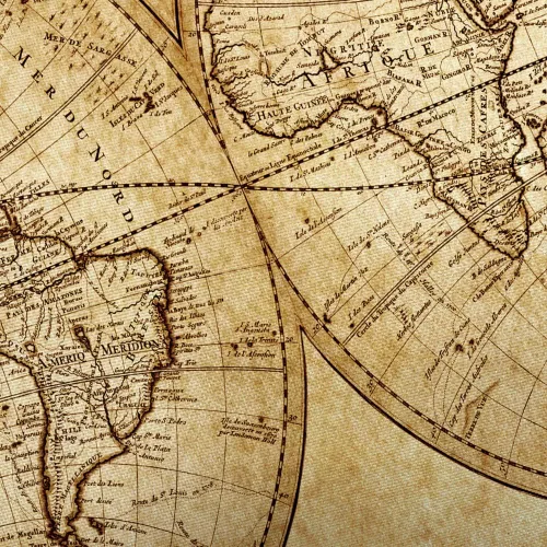 Miniatura 5 de JAWO Tapiz vintage antiguo de mapa del mundo, mapa náutico retro de doble hemisferio para colgar en la pared, mapa del mundo antiguo, arte de pared