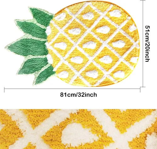 Miniatura 3 de Tapete antideslizante con diseño de piña, diseño de piña de dibujos animados, para decoración del hogar, sala de estar, dormitorio, baño, fruta