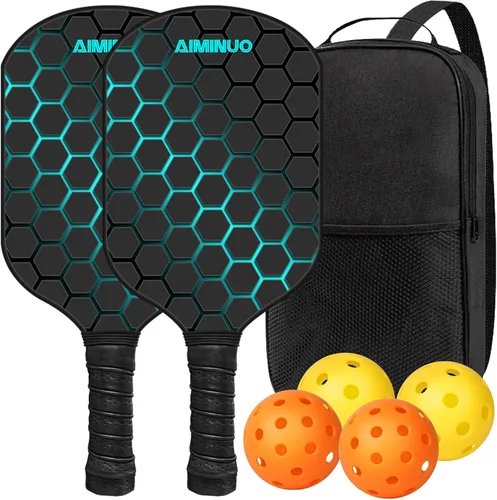 Miniatura 24 de Palas de pickleball de fibra de vidrio, juego de paletas de pickleball ligeras de 0.63 pulgadas para hombres, mujeres, niños, interiores y exteriores