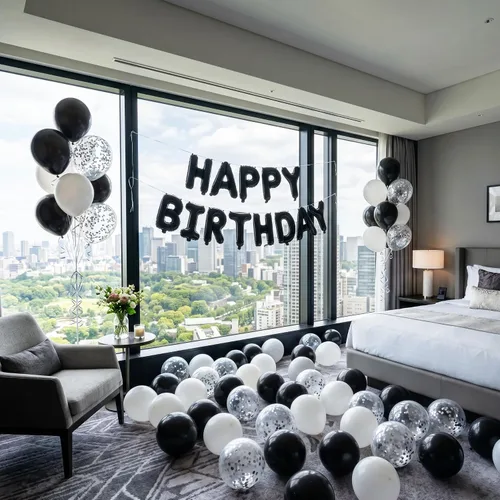 Miniatura 4 de TONIFUL Pancarta de Globos Negros de Feliz Cumpleaños de 16 Pulgadas con Letras de Papel de Aluminio Mylar, Cartel Banderín Reutilizable