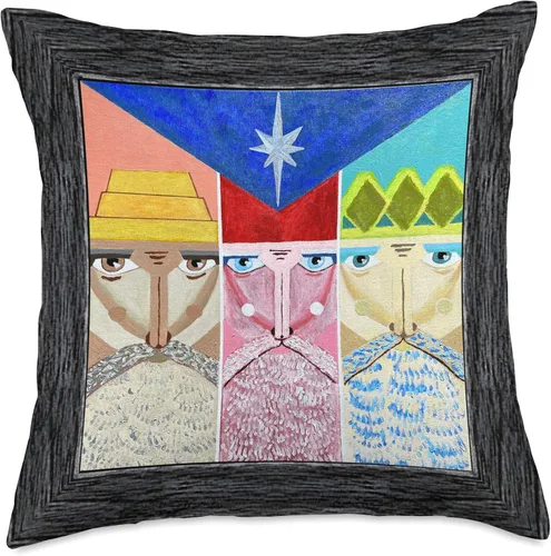 Miniatura 5 de Puerto Rico Christmas Nativity 3 Reyes Tres CC&TA Tres Reyes Wise Men Still Seek Him Puerto Rico Flag Boricua - Almohada de 16.0 x 16.0 in