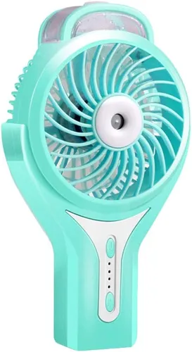 Miniatura 4 de Ventilador de nebulización de agua portátil de mano para viajes, funciona con batería recargable o alimentado por USB, humidificador y ventilador